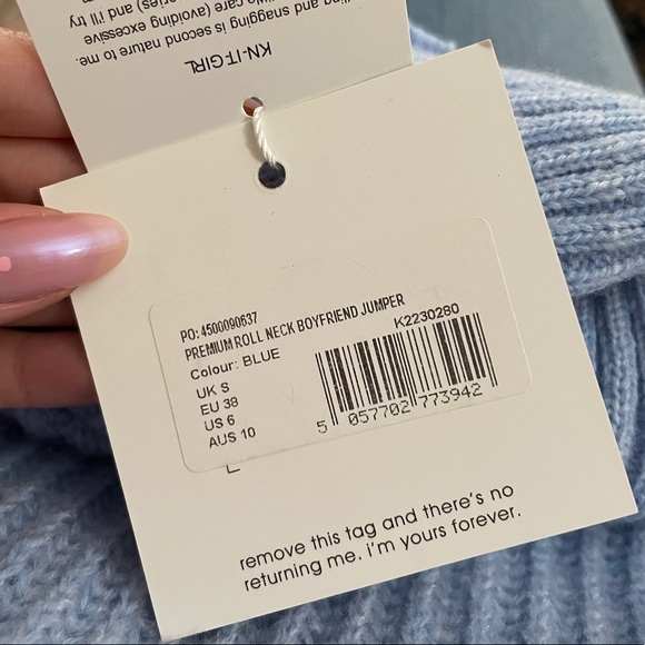 Missguided Blue Premium Roll Neck Boyfriend Jumper - Picture 3 of 7